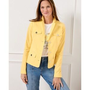 Talbots Women's Cotton Poplin Yellow Jacket Pockets Size 18W $169‎